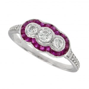 Ruby Diamond Engagement Ring (R3692)