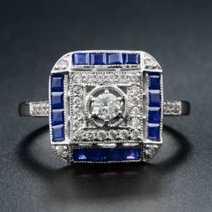 Blue Sapphire Diamond Ring (R3815)