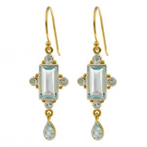Blue Topaz Dangle Earrings (E0232)