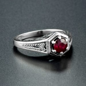 Ruby Filigree Engagement Ring (R0915)