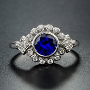 Blue Sapphire Diamond Ring (R3917-CC)