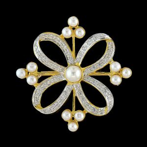 Pearl Diamond Brooch (C0089)