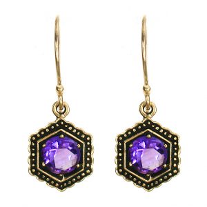 Amethyst Dangle Earrings (E0235)