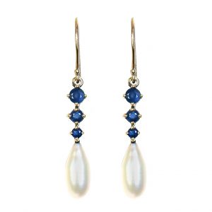 Sapphire Pearl Drop Earrings (E0275)