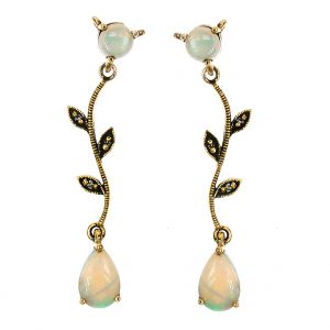 Opal Diamond Drop Earrings (E0295)