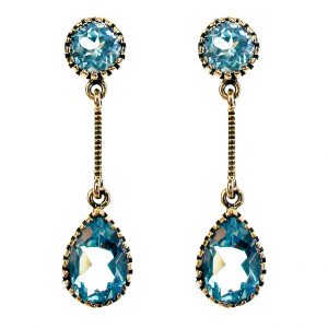 Blue Topaz Drop Earrings (E0313)