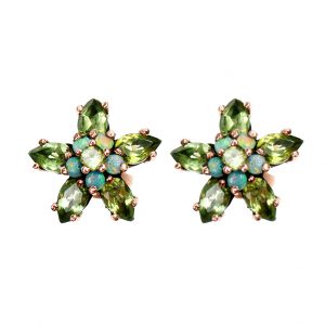 Peridot Opal Stud Earrings (E0349)