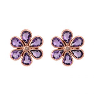 Pearl Amethyst Stud Earrings (E0506)