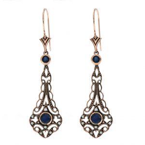 Sapphire Pearl Drop Earrings (E0689)