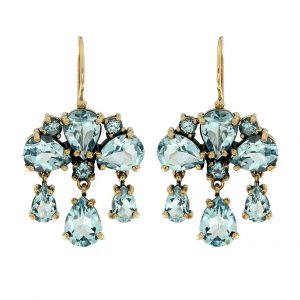 Blue Topaz Chandelier Earrings (E1804)