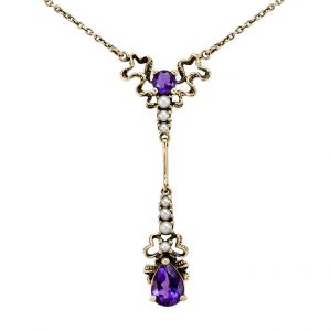 Amethyst Pearl Necklace (N0427)