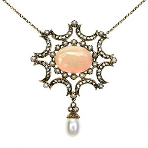 Opal Pearl Diamond Necklace (N0454)