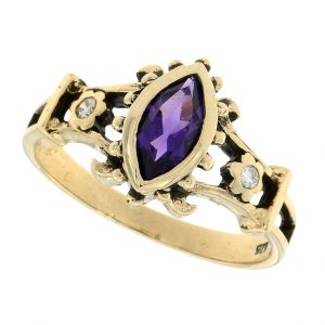 Amethyst Diamond Solitaire Ring (R0531)