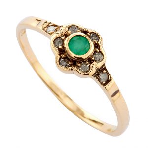 Emerald Diamond Halo Ring (R0545)