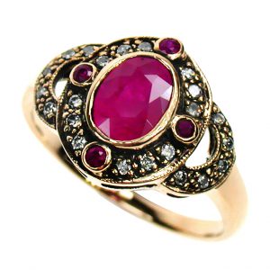 Ruby Diamond Halo Ring (R0839)