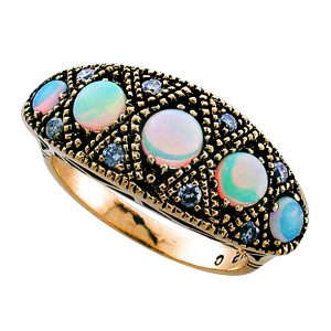 Opal Diamond Eternity Ring (R0863)