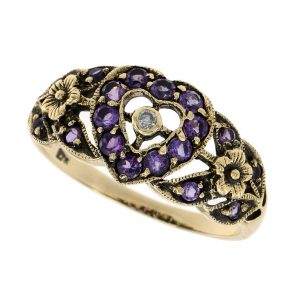 Diamond Amethyst Cluster Ring (R1081)