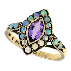 Amethyst Opal Halo Ring (R1117)