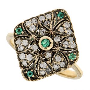 Emerald Diamond Cocktail Ring (R1156)