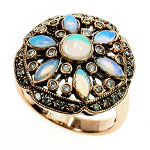 Opal Diamond Cluster Ring (R1160)