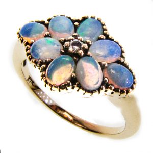 Diamond Opal Cluster Ring (R1205)