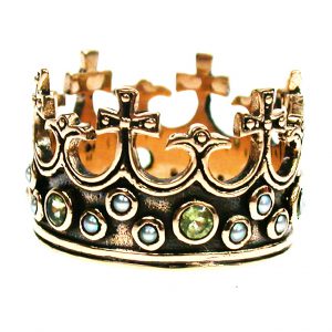 Peridot Pearl Crown Ring (R1206)