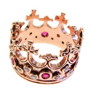 Ruby Pearl Crown Ring (R1206)