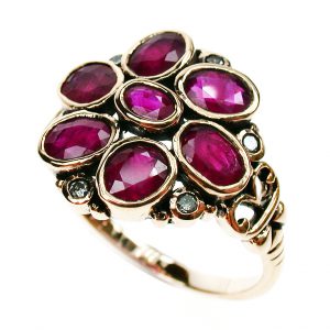 Ruby Diamond Cluster Ring (R1209)