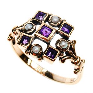 Amethyst Pearl Cluster Ring (R1210)
