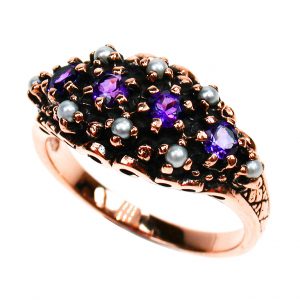 Amethyst Pearl Eternity Ring (R1217)