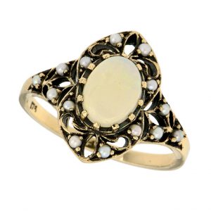 Opal Pearl Halo Ring (R1233)