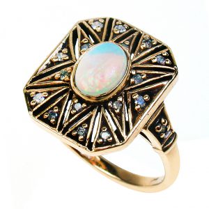 Opal Diamond Cocktail Halo Ring (R1253)