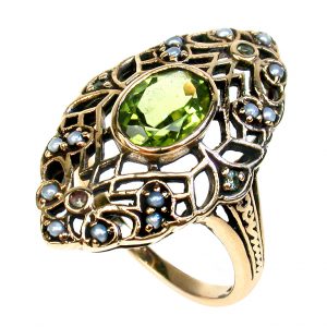 Peridot Pearl Cocktail Ring (R1280)