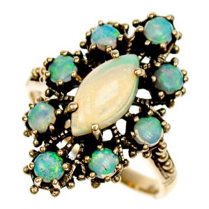 Opal Cocktail Halo Ring (R1283)