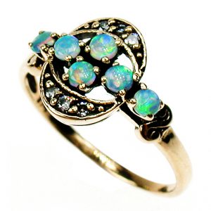 Opal Diamond Cluster Ring (R1324)