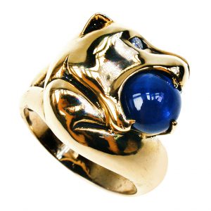 Blue Sapphire Diamond Solitaire Ring (R1340)