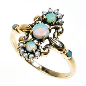 Opal Pearl Three Stone Ring (R1357)