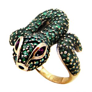 Ruby Emerald Snake Animal Ring (R1367)