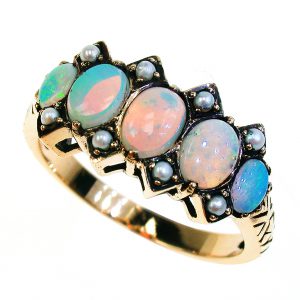 Opal Pearl Half Eternity Ring (R1370)