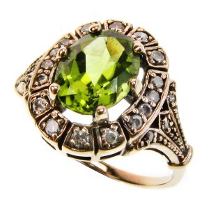 Peridot Diamond Solitaire Ring (R1379)