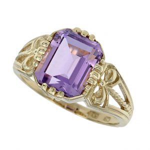 Pink Amethyst Solitaire Ring (R1394)
