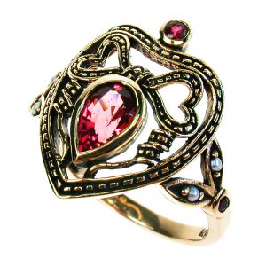 Pink Tourmarine Pearl Solitaire Ring (R1395)