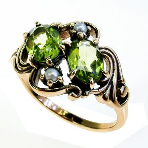 Peridot Pearl Cocktail Ring (R1396)
