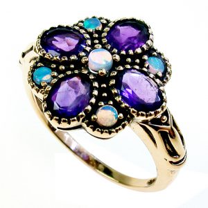 Opal Amethyst Cluster Ring (R1397)