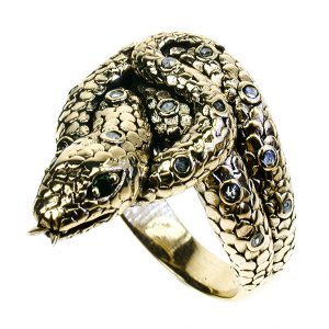 Tsavorite Diamond Snake Animal Ring (R1424)