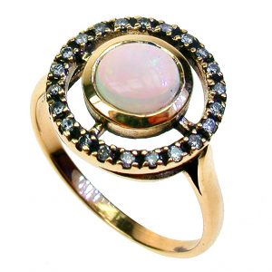 Opal Diamond Halo Ring (R1425)