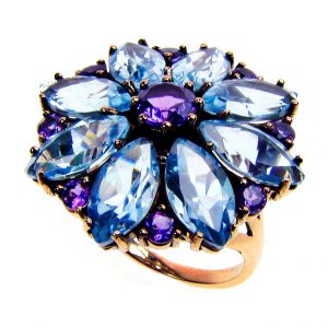 Amethyst Sky Blue Topaz Ring (R1431)