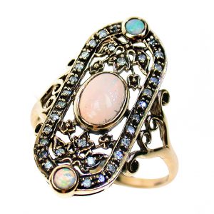 Opal Diamond Cocktail Halo Ring (R1464)