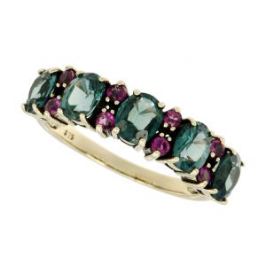 Tsavorite Pink Topaz Band Ring (R1520)