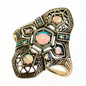 Opal Three Stone Ring (R1539)